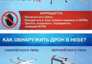 Порядок действий при обнаружении в небе беспилотных летательных средств